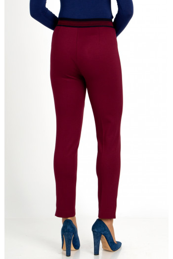 Slim Fit Jersey Trousers in Red Plum [1]