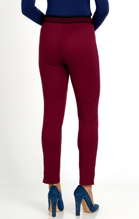 Slim Fit Jersey Trousers in Red Plum [1]