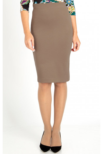 Stretch pencil skirt in Taupe