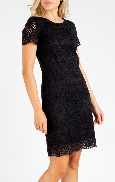 Mini Lace Dress in Black