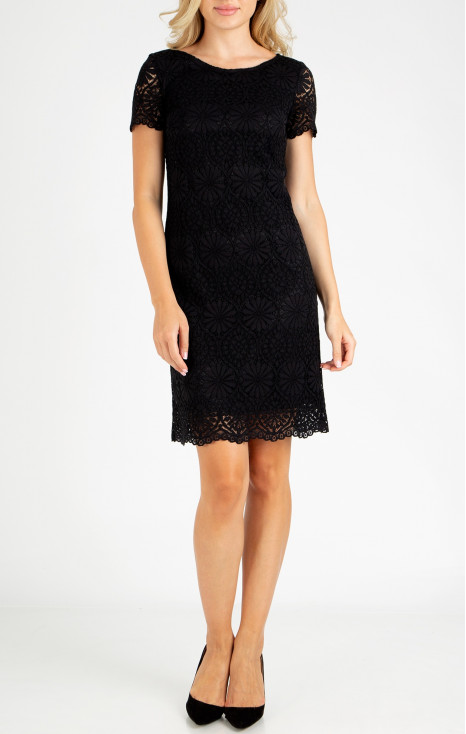 Mini Lace Dress in Black