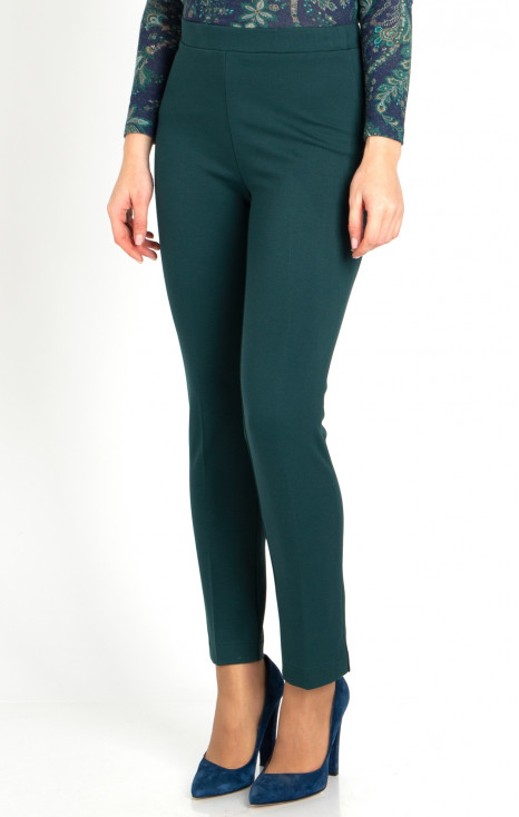 Slim Fit Jersey Trousers in Antique Green