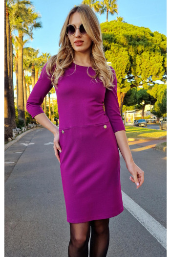 Straight-fit dress in Magenta [1]