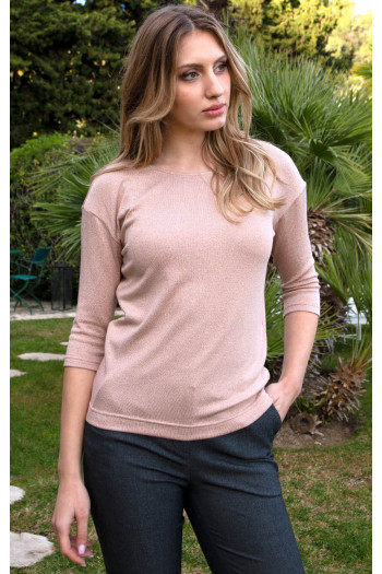 Soft Jersey Top in Rose Gold color