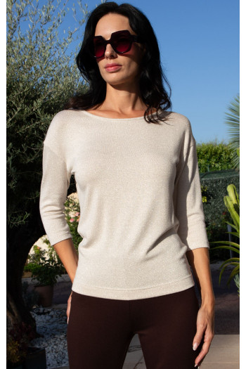 Soft Jersey Top in Beige