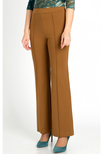 High Waist Trousers in Golden Brown