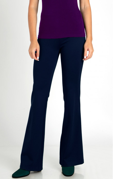 High Waist Flare Trousers in Blue