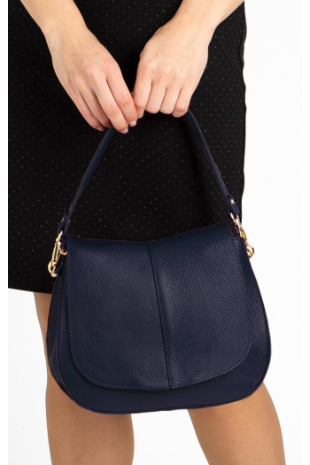 Leather handbag in Blue