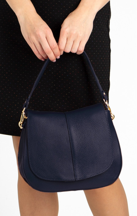 Leather handbag in Blue