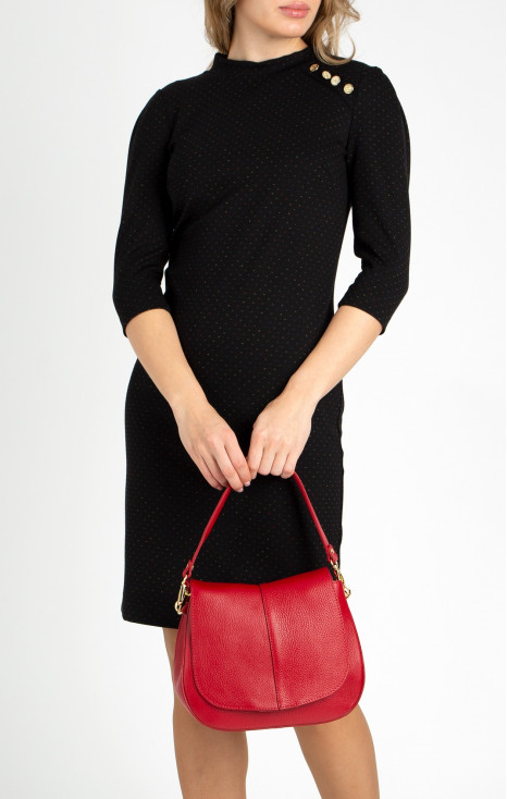 Leather handbag in Garnet Red