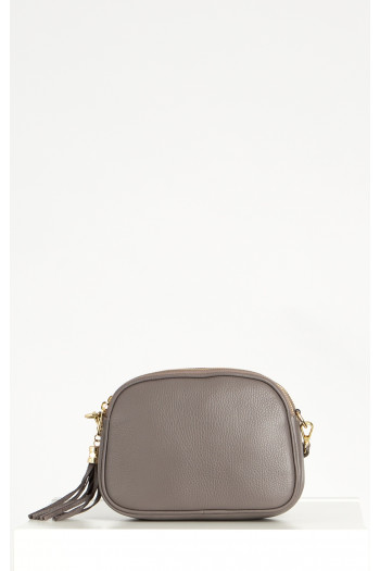 Leather Crossbody Mini Bag in Iron color