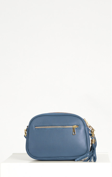 Leather Crossbody Mini Bag in Blue [1]