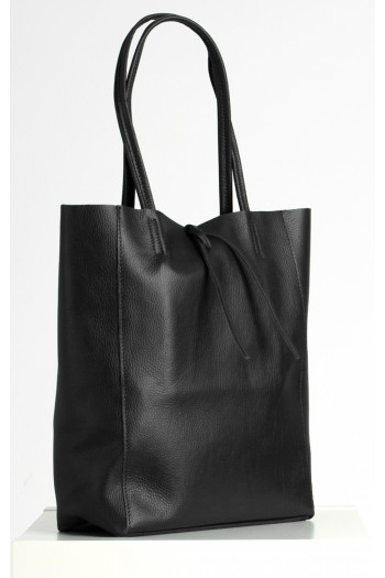 Large Leather Tote Bag in Black