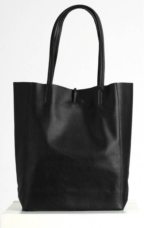 Large Leather Tote Bag in Black [1]