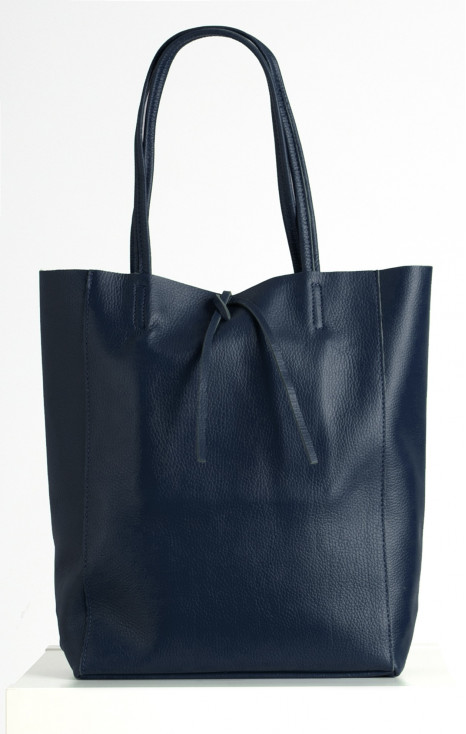 Large Leather Tote Bag in Blue