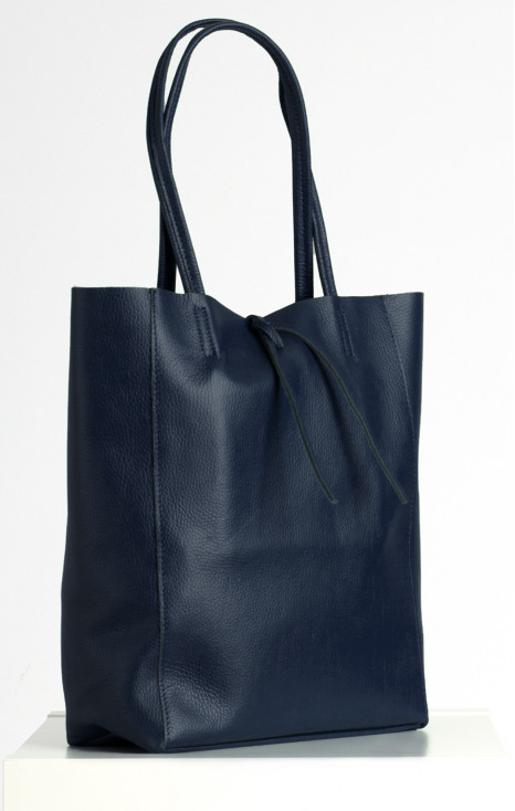 Large Leather Tote Bag in Blue