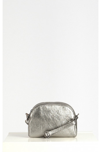Leather Mini Bag in Silver
