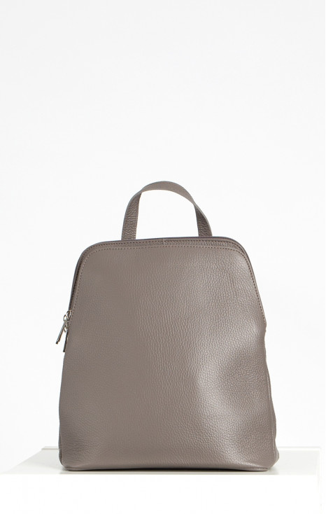 Genuine leather backpack in Iron color
