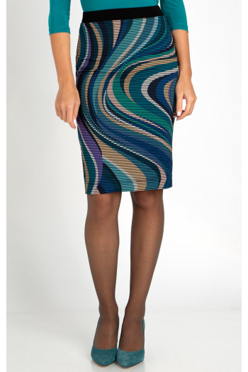 Pencil Skirt with a Graphic Print