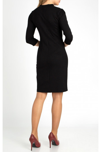 Straight-fit high neck dress in Black [1]