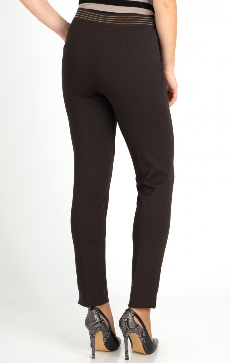 Straight-fit trousers from tricot in Dark Chocolate color