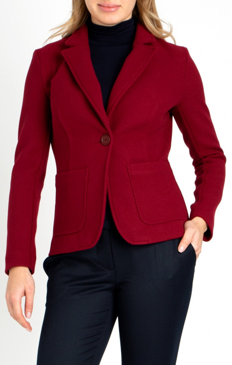 Tailored Blazer with One Button in Rumba Red