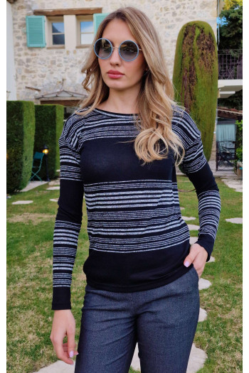 Long Sleeve Top with Stripes