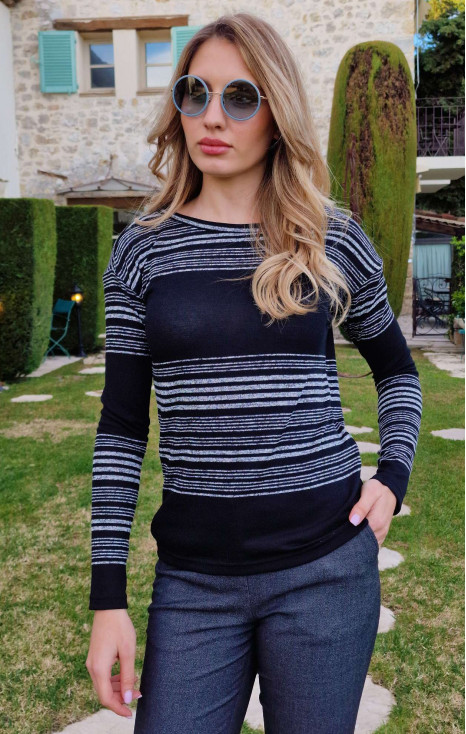 Long Sleeve Top with Stripes