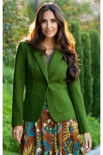 Tailored Blazer with One Button in Green