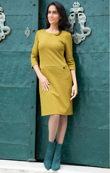 Straight-fit dress in Dried Tobacco