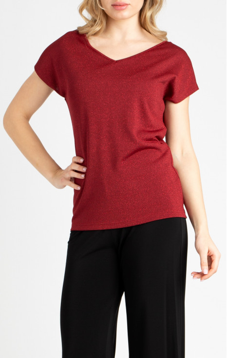 Soft Jersey Top in Brick Red