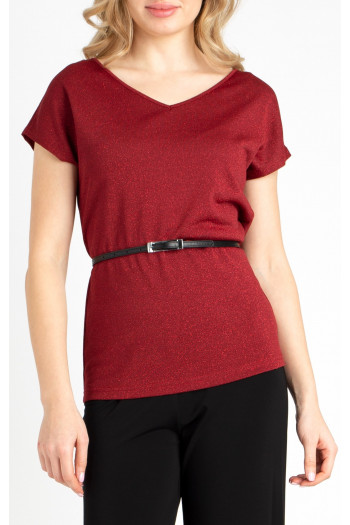 Soft Jersey Top in Brick Red