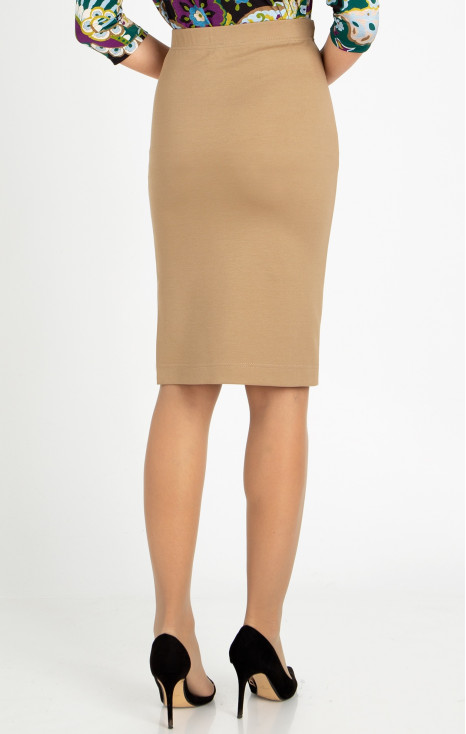 High Waist Pencil Skirt in Beige