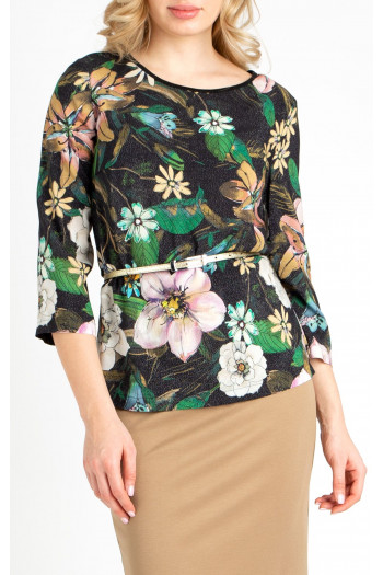 Glittery Viscose Blouse with beautiful floral  print
