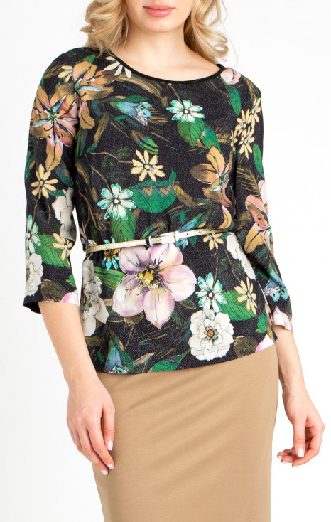 Glittery Viscose Blouse with beautiful floral  print