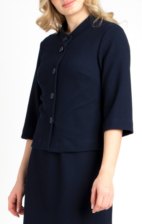 Elegant Short Jacket with Buttons in Blue