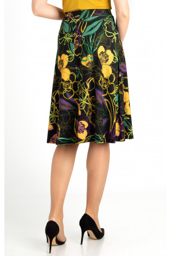 Flowy floral printed jersey skirt [1]