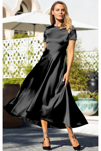 Maxi Satin Dress in Black