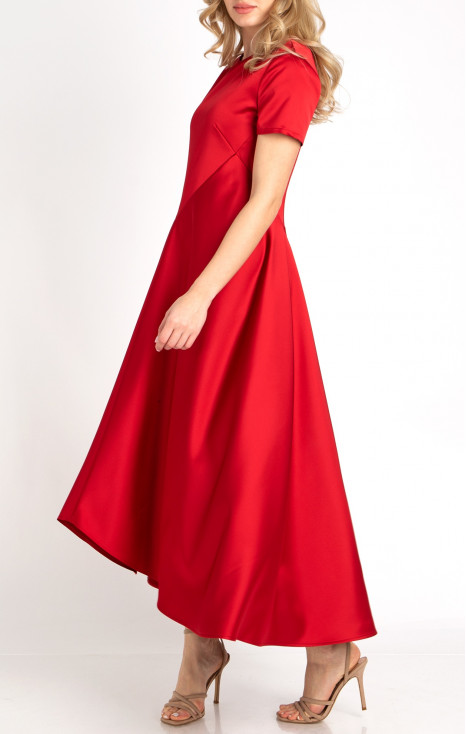 Maxi Satin Dress in Tango Red