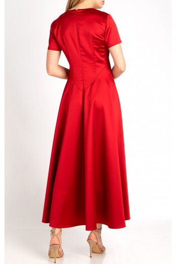 Maxi Satin Dress in Tango Red [1]