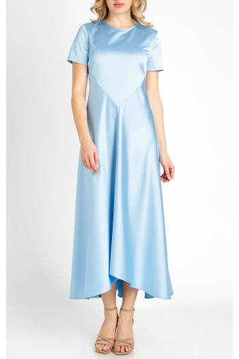 Maxi Satin Dress in Palace Blue [1]