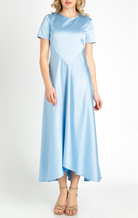 Maxi Satin Dress in Palace Blue [1]