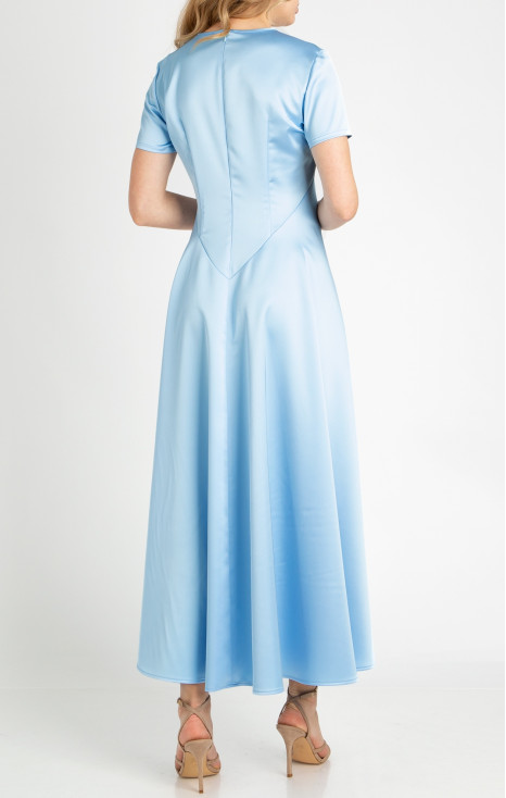 Maxi Satin Dress in Palace Blue