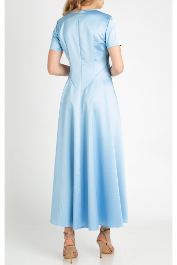 Maxi Satin Dress in Palace Blue [1]