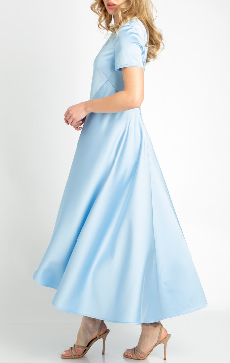 Maxi Satin Dress in Palace Blue