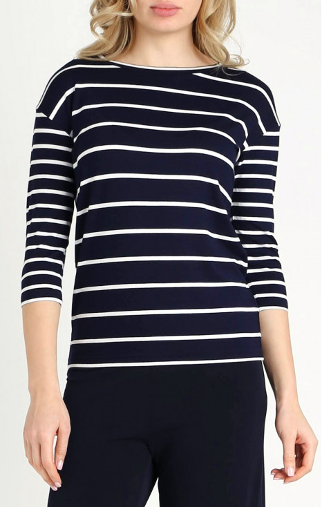 Striped Jersey Top in Blue
