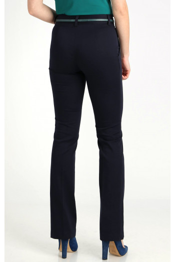 Slim Cotton Trousers in Navy [1]