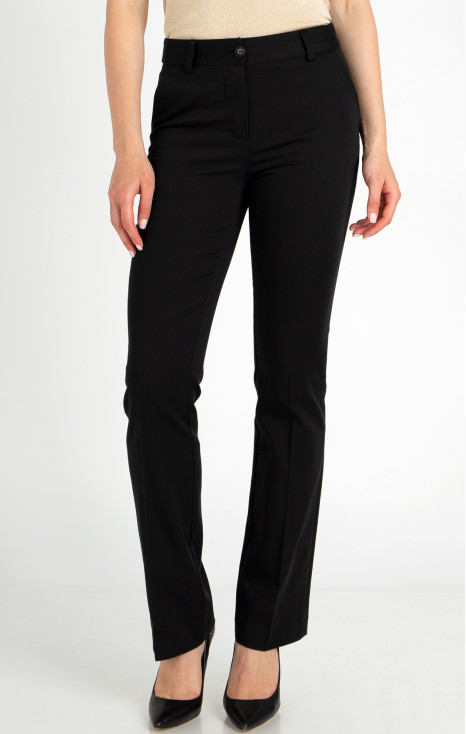 Slim Cotton Trousers in Black