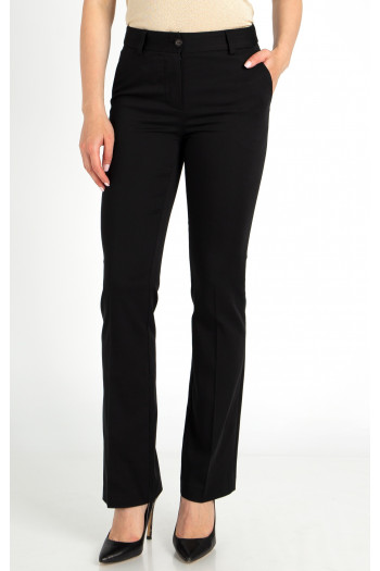 Slim Cotton Trousers in Black [1]