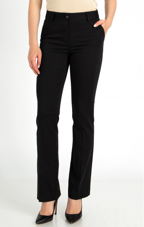 Slim Cotton Trousers in Black